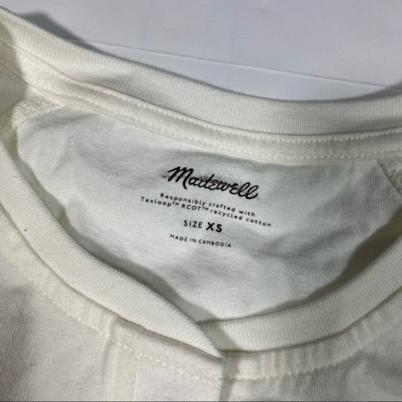 New Madewell Resourced Cotton Henley Relaxed Tee Lighthouse - Picture 7 of 8